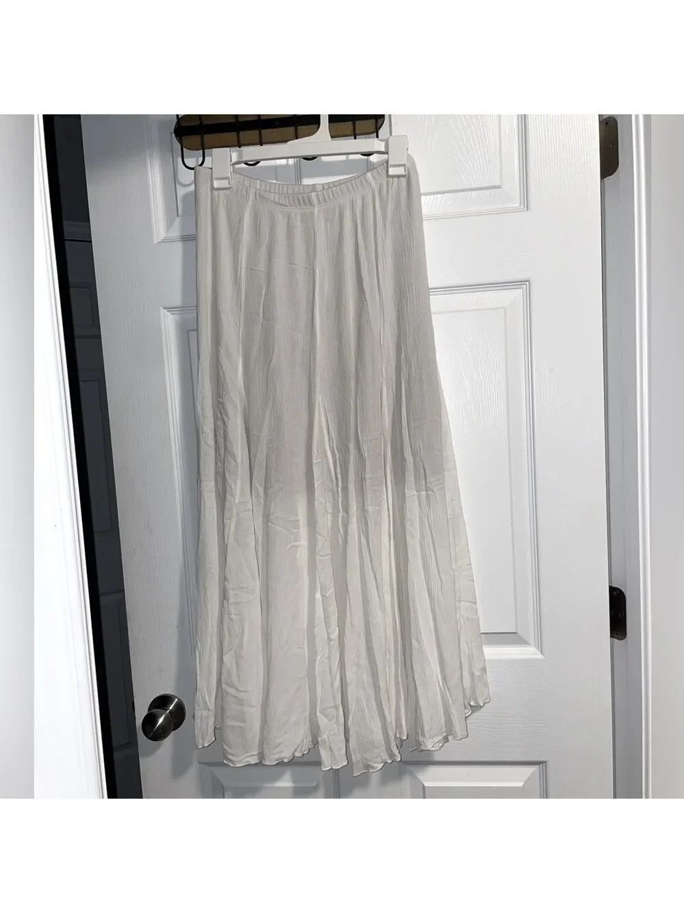 Karen Kane White Maxi Skirt Women Medium Boho Festival - Picture 6 of 13
